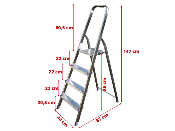 Scala Crystal Aluminium 4 Gradini - immagine 2